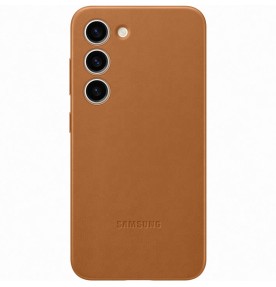 Husa Leather Cover pentru Samsung Galaxy S23, Camel